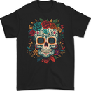 Sugar Skull DOTD Day of the Dead Mens Gildan Cotton T-Shirt Black