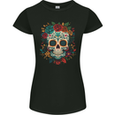 Sugar Skull DOTD Day of the Dead Womens Petite Cut T-Shirt Black