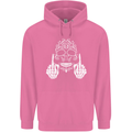Sugar Skull Finger Flip Rude Offensive Mens 80% Cotton Hoodie Azelea
