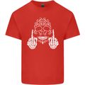 Sugar Skull Finger Flip Rude Offensive Mens Cotton T-Shirt Tee Top Red