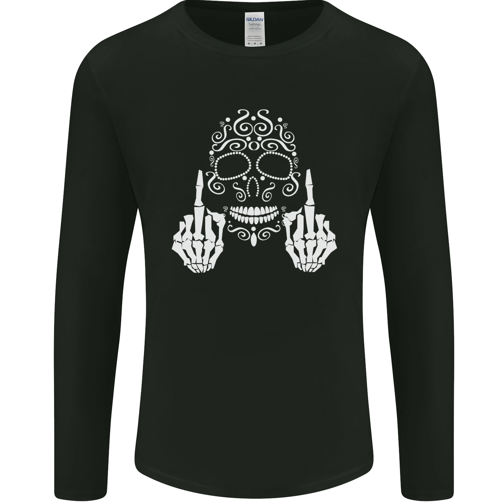 Skull Rude Shop Sugar Skull Finger Flip T-Shirt