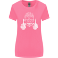 Sugar Skull Finger Flip Rude Offensive Womens Wider Cut T-Shirt Azalea