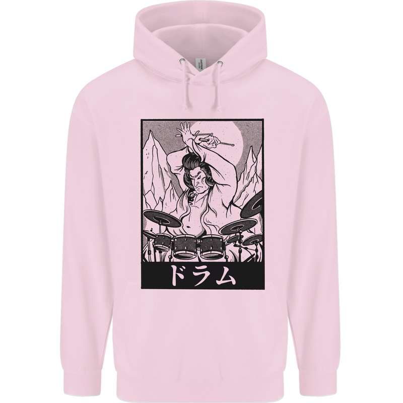 Sumo Wrestler Drummer Drumming Drum Childrens Kids Hoodie Light Pink