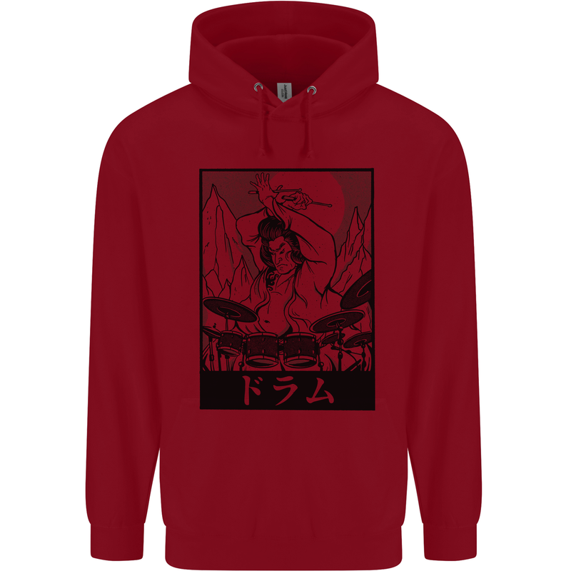 Sumo Wrestler Drummer Drumming Drum Childrens Kids Hoodie Red