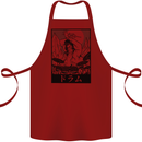Sumo Wrestler Drummer Drumming Drum Cotton Apron 100% Organic Maroon