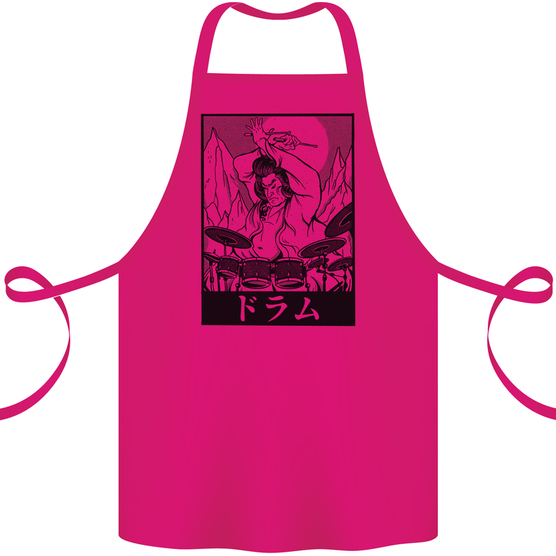 Sumo Wrestler Drummer Drumming Drum Cotton Apron 100% Organic Pink