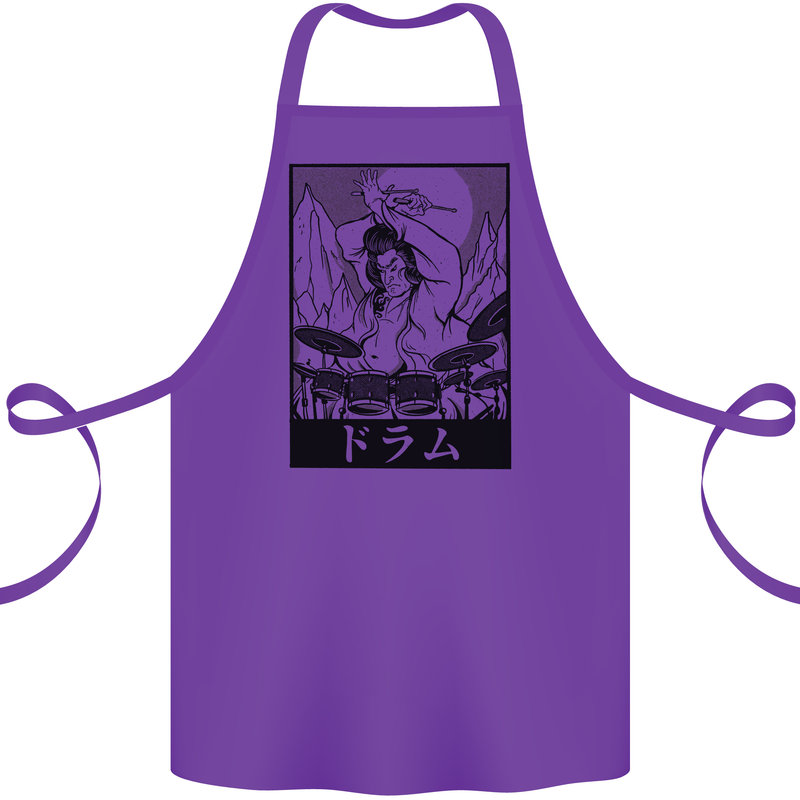 Sumo Wrestler Drummer Drumming Drum Cotton Apron 100% Organic Purple