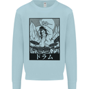 Sumo Wrestler Drummer Drumming Drum Kids Sweatshirt Jumper Light Blue