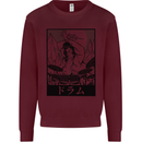 Sumo Wrestler Drummer Drumming Drum Kids Sweatshirt Jumper Maroon