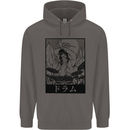 Sumo Wrestler Drummer Drumming Drum Mens 80% Cotton Hoodie Charcoal