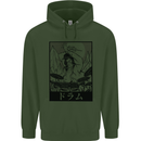 Sumo Wrestler Drummer Drumming Drum Mens 80% Cotton Hoodie Forest Green