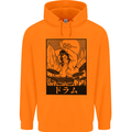 Sumo Wrestler Drummer Drumming Drum Mens 80% Cotton Hoodie Orange