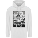 Sumo Wrestler Drummer Drumming Drum Mens 80% Cotton Hoodie White