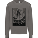 Sumo Wrestler Drummer Drumming Drum Mens Sweatshirt Jumper Charcoal