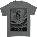 Sumo Wrestler Drummer Drumming Drum Mens T-Shirt Cotton Gildan Charcoal