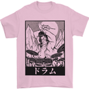 Sumo Wrestler Drummer Drumming Drum Mens T-Shirt Cotton Gildan Light Pink