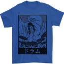 Sumo Wrestler Drummer Drumming Drum Mens T-Shirt Cotton Gildan Royal Blue