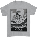Sumo Wrestler Drummer Drumming Drum Mens T-Shirt Cotton Gildan Sports Grey