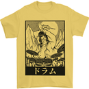 Sumo Wrestler Drummer Drumming Drum Mens T-Shirt Cotton Gildan Yellow