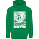 Sumo Wrestler Drummer Drumming Drums Childrens Kids Hoodie Irish Green