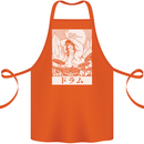 Sumo Wrestler Drummer Drumming Drums Cotton Apron 100% Organic Orange