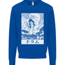 Sumo Wrestler Drummer Drumming Drums Kids Sweatshirt Jumper Royal Blue