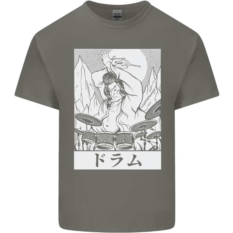 Sumo Wrestler Drummer Drumming Drums Kids T-Shirt Childrens Charcoal