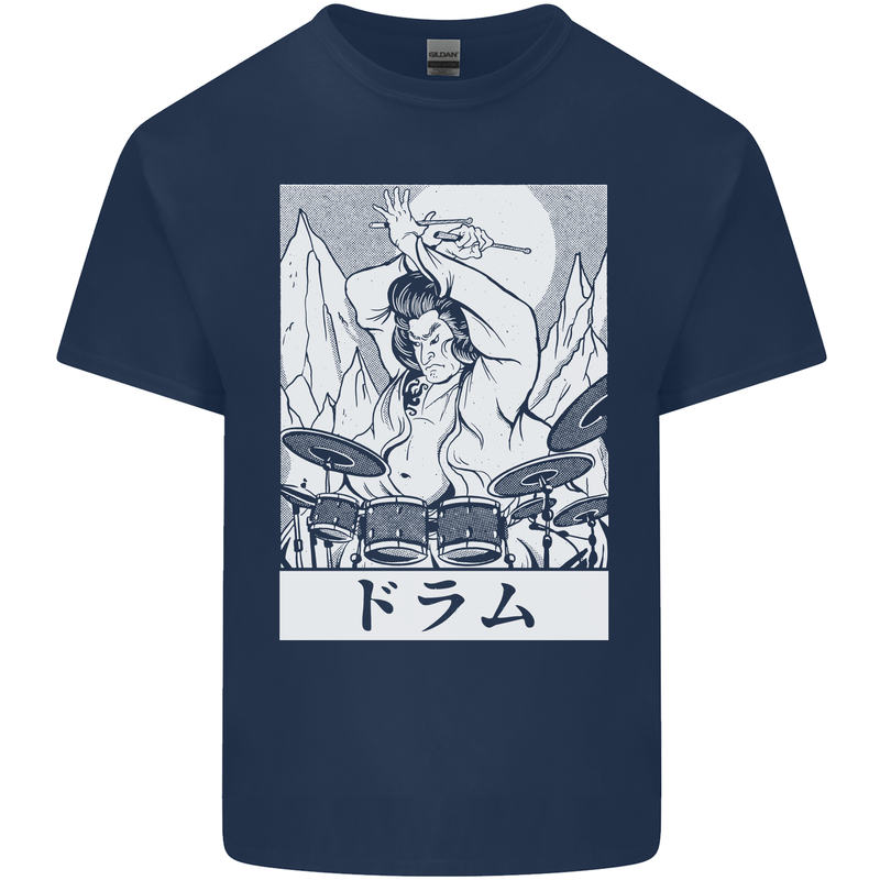Sumo Wrestler Drummer Drumming Drums Kids T-Shirt Childrens Navy Blue