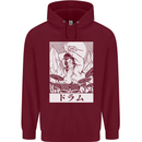 Sumo Wrestler Drummer Drumming Drums Mens 80% Cotton Hoodie Maroon