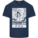 Sumo Wrestler Drummer Drumming Drums Mens Cotton T-Shirt Tee Top Navy Blue