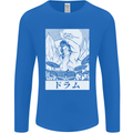 Sumo Wrestler Drummer Drumming Drums Mens Long Sleeve T-Shirt Royal Blue