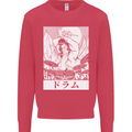 Sumo Wrestler Drummer Drumming Drums Mens Sweatshirt Jumper Heliconia