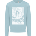 Sumo Wrestler Drummer Drumming Drums Mens Sweatshirt Jumper Light Blue