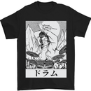 Sumo Wrestler Drummer Drumming Drums Mens T-Shirt Cotton Gildan Black