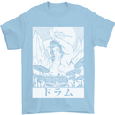Sumo Wrestler Drummer Drumming Drums Mens T-Shirt Cotton Gildan Light Blue