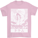 Sumo Wrestler Drummer Drumming Drums Mens T-Shirt Cotton Gildan Light Pink