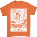 Sumo Wrestler Drummer Drumming Drums Mens T-Shirt Cotton Gildan Orange
