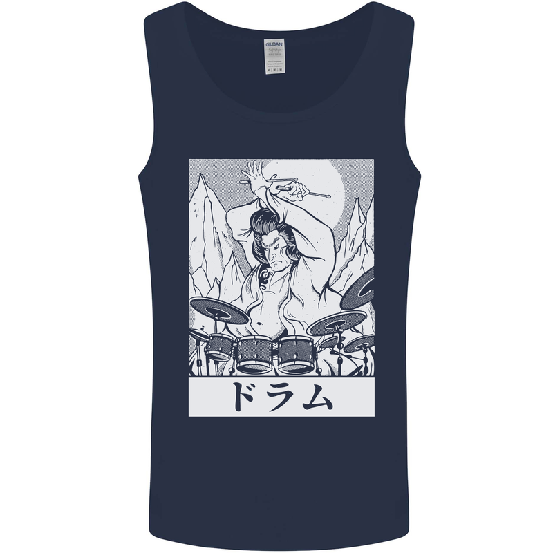 Sumo Wrestler Drummer Drumming Drums Mens Vest Tank Top Navy Blue