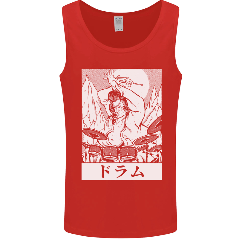 Sumo Wrestler Drummer Drumming Drums Mens Vest Tank Top Red