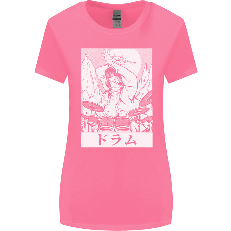 Sumo Wrestler Drummer Drumming Drums Womens Wider Cut T-Shirt Azalea