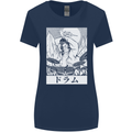 Sumo Wrestler Drummer Drumming Drums Womens Wider Cut T-Shirt Navy Blue