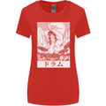 Sumo Wrestler Drummer Drumming Drums Womens Wider Cut T-Shirt Red