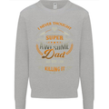 Super Awesome Dad Funny Fathers Day Mens Sweatshirt Jumper Sports Grey