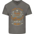 Super Awesome Dad Funny Fathers Day Mens V-Neck Cotton T-Shirt Charcoal