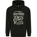 Super Motor Cafe Racer Motorcycle Biker Mens Hoodie Black
