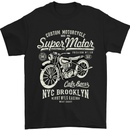 Super Motor Cafe Racer Motorcycle Biker Mens T-Shirt Cotton Gildan Black