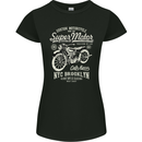 Super Motor Cafe Racer Motorcycle Biker Womens Petite Cut T-Shirt Black