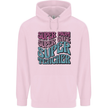 Super Mum Wife Teacher Childrens Kids Hoodie Light Pink