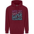 Super Mum Wife Teacher Childrens Kids Hoodie Maroon