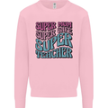 Super Mum Wife Teacher Kids Sweatshirt Jumper Light Pink